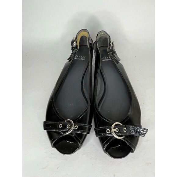 Stuart Weitzman Black Flats with Buckle Detail - Picture 6 of 12